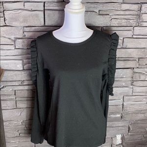 Boohoo Black Cold Shoulder Sweater M/L